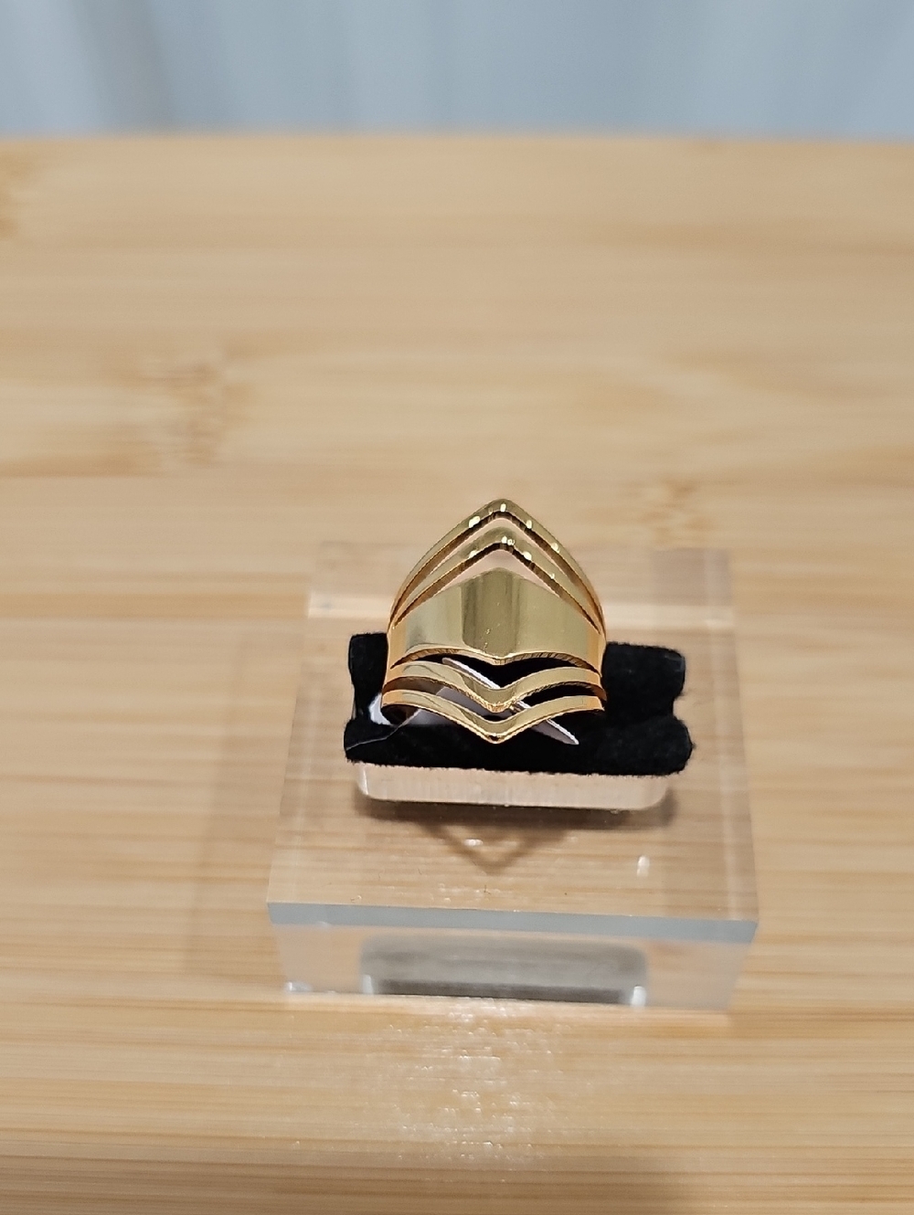 Gold-Tone Chevron Stackable Ring - Women Jewelry